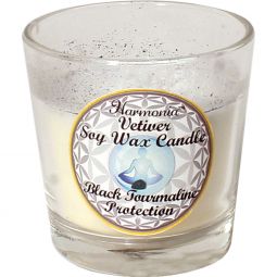 Protection Candle Black Tourmaline Harmonia Soy Gem Votive