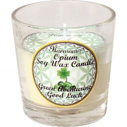 Good Luck Candle Green Aventurine Harmonia Soy Gem Votive