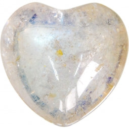 Puffed Aura Quartz Heart - Angel White