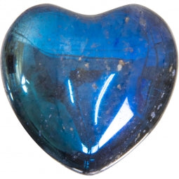 Puffed Aura Quartz Heart - Black Rainbow