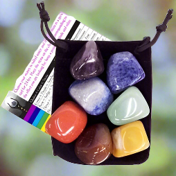 Chakra Tumbled Stone Balancing Kit w/ Velvet Pouch