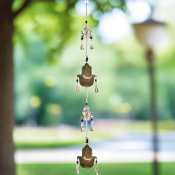 Fatima Hands w/ Beads -Brass Bell Chime String
