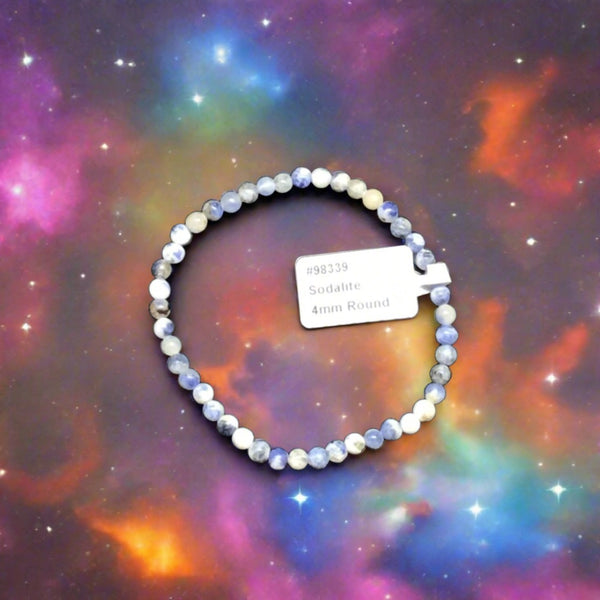 Sodalite Bracelet  4mm Round Beads