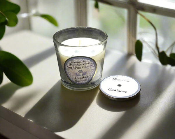 Guidance Candle Angelite Harmonia Soy Gem Votive