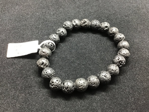 Lava Bracelet 8mm Round Beads