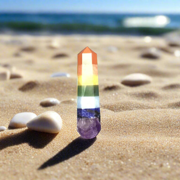 Gemstone Faceted Massage Wand -  Chakras