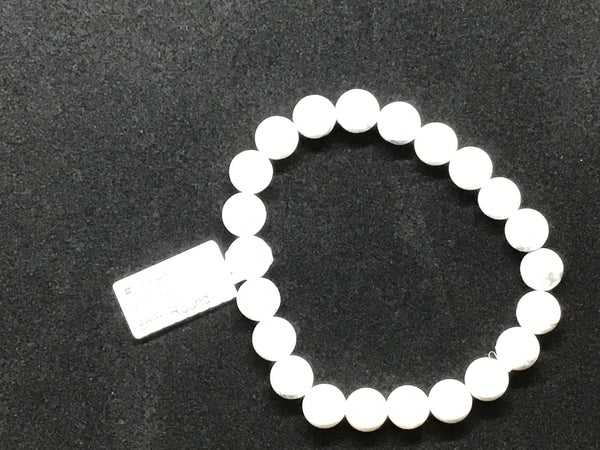 Howlite Elastic Bracelet 6mm Round Beads