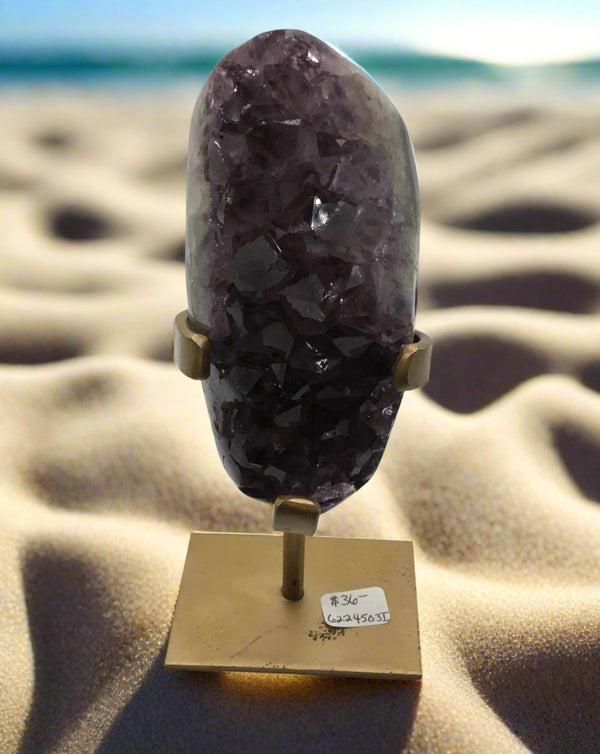 Amethyst Druze on stand 3 3/4 x 2