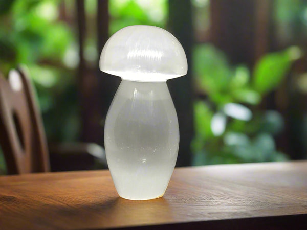Mushroom selenite lamp 8 inches
