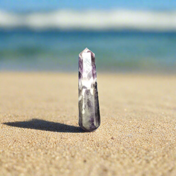 Gemstone faceted massage wand- Amethyst