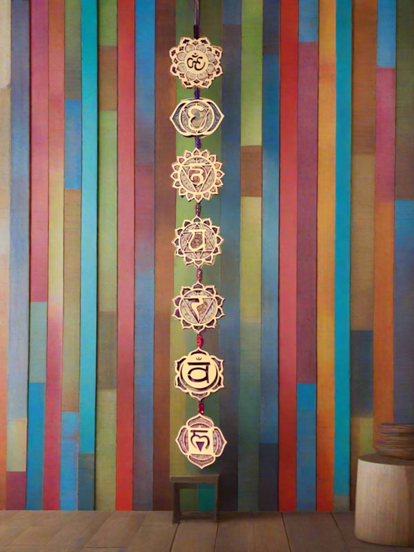 Wall Hanging String Wooden - 7 Chakras