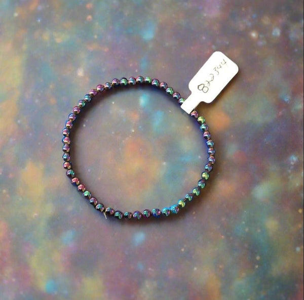 Rainbow Hematite  Bracelet 4mm