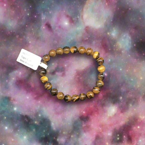 Tiger Eye Bracelet 8mm Round Beads