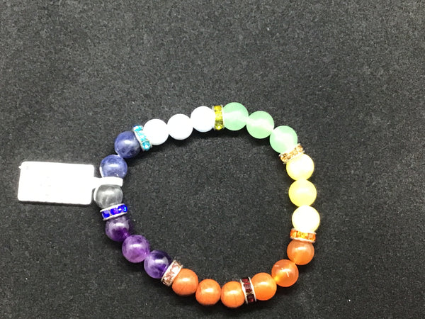7 Chakra Bracelet w/ Roundel Spacer