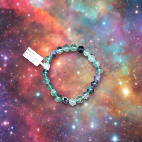 Rainbow Fluorite Bracelet 8mm Round Beads