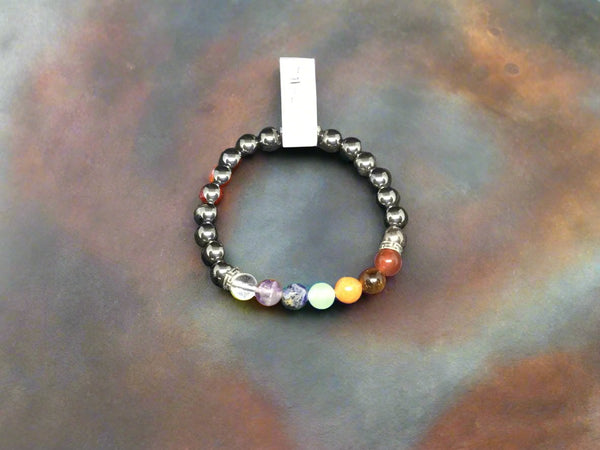 Hematite with chakra bracelet
