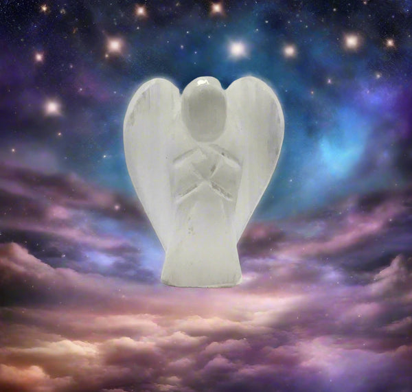 Stone Carving Figurine - 1.75 " - Clear Qtz Angel