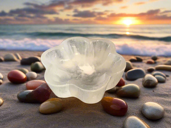 Selenite Flower Bowl