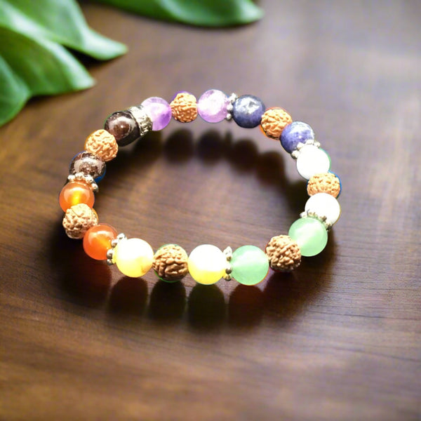 Rudraksha 7 Chakra Bracelet