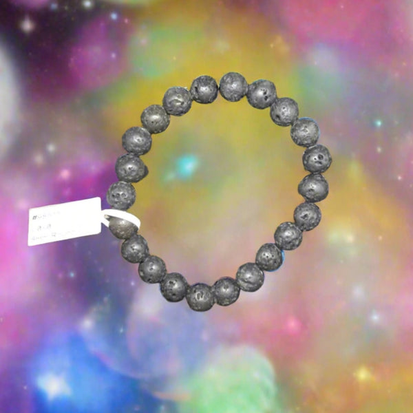 Lava Bracelet 8mm Round Beads