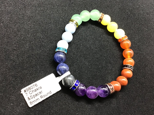 7 Chakra Bracelet w/ Roundel Spacer