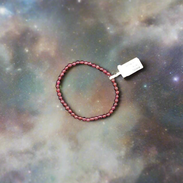 Garnet Bracelet 4mm Round Beads