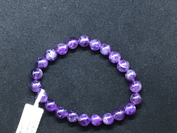 Amethyst Bracelet 8mm Round Beads