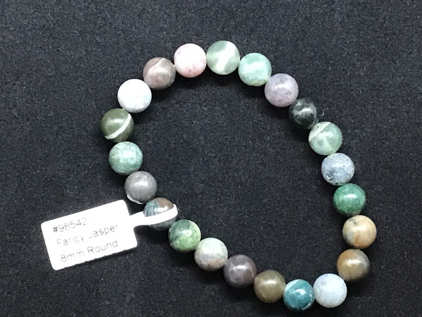 Fancy Jasper Bracelet 8mm Round Beads