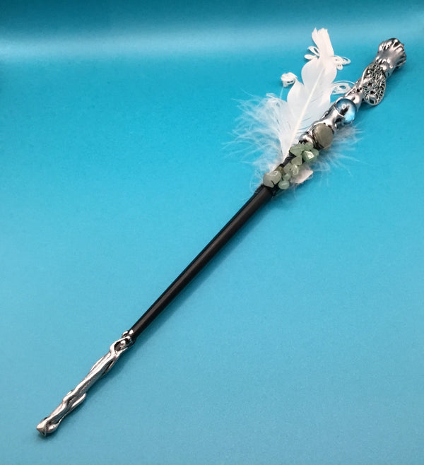 Magic Wand - Green Aventurine Blue Dragon Eye & Tree