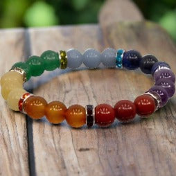 7 Chakra Bracelet w/ Roundel Spacer
