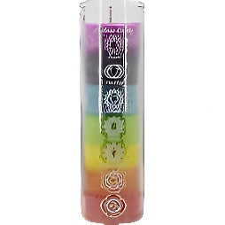 7 Day Chakra Glass Prayer Candle