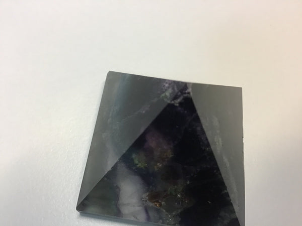 Rainbow fluorite pyramid