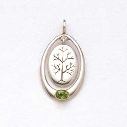 Pendant Tree of Life with Peridot
