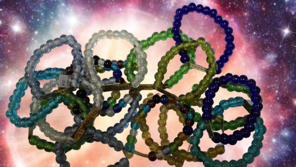 Recycled Glass Word Bracelets