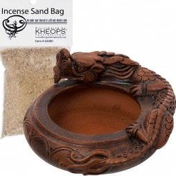Ceramic Incense Holder Dragon Terra Cotta w/ Sand Bag*