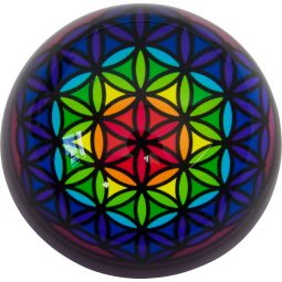 Clear Glass Paper Weight - Flower of Life *