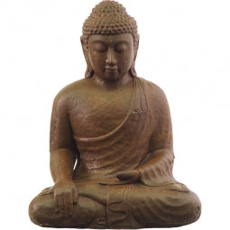 Volcanic Stone Statue Buddha Touching the Earth Brown*