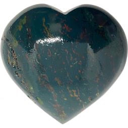 Puffed Gemstone Heart - Bloodstone