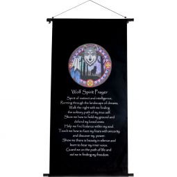 Cotton Inspirational Banner - Wolf Spirit Prayer*