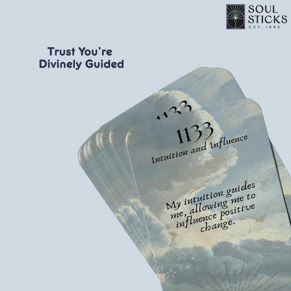 Angel Numbers Soul Sticks Positive Affirmation Cards for Women, Motivational, Mindful Daily Cards, & Self Care, Unique Gifts for Women and Men