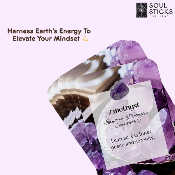 Crystal Healing Soul Sticks Positive Affirmation Cards for Women, Motivational, Mindful Daily Cards, & Self Care, Unique Gifts for Women and Men