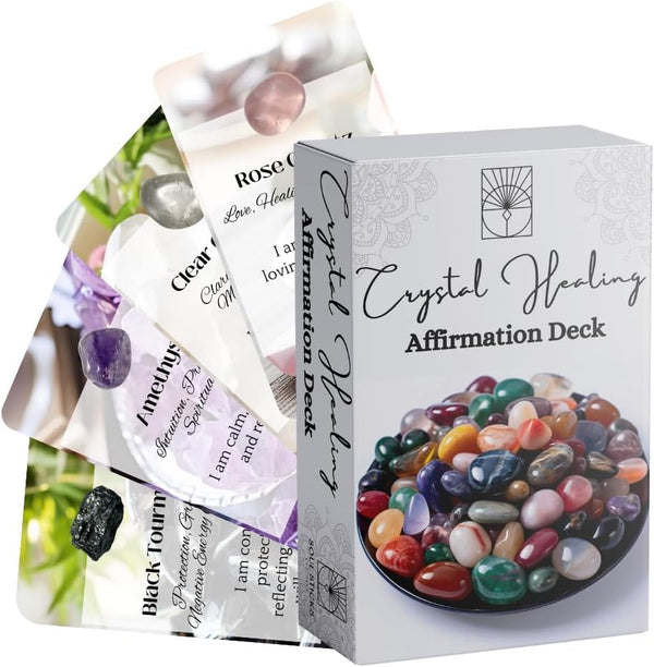 Crystal Healing Soul Sticks Positive Affirmation Cards for Women, Motivational, Mindful Daily Cards, & Self Care, Unique Gifts for Women and Men