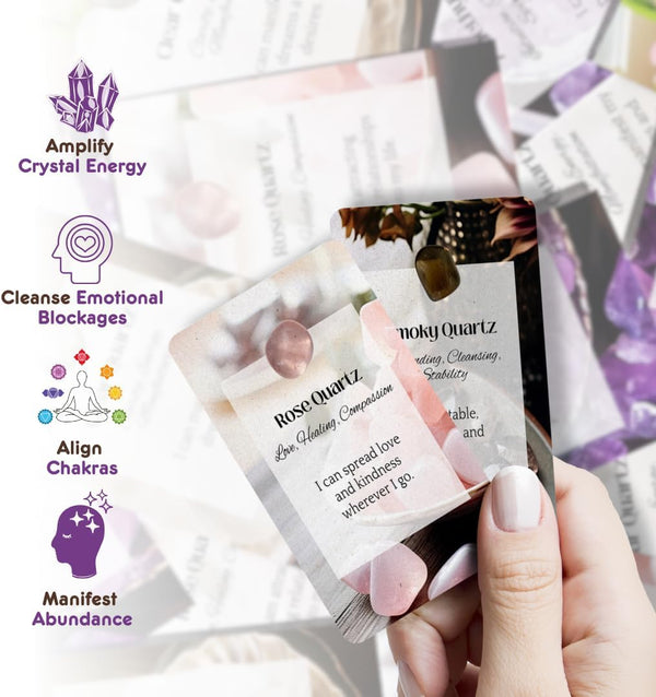Crystal Healing Soul Sticks Positive Affirmation Cards for Women, Motivational, Mindful Daily Cards, & Self Care, Unique Gifts for Women and Men
