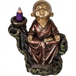 Polyresin Backflow Incense Holder - Meditating Baby Monk*