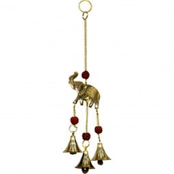 Brass Bell Chime - Elephant w/ Rudraska