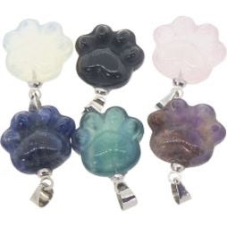 Gemstone Pendant - Paw Asst'd