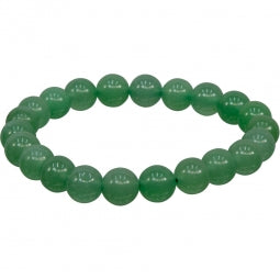Elastic Bracelet 8mm Round Beads - Green Aventurine