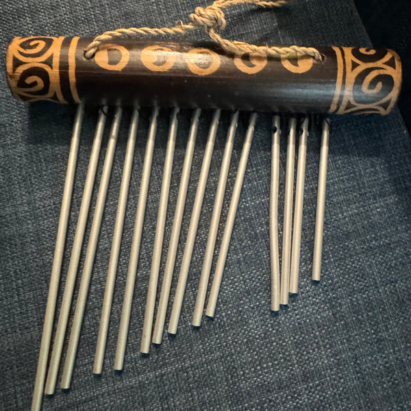 Bamboo and Metal Wind Chimes with Moon Phases
