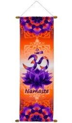High Quality French Crepe Poly Banner - Om Namaste