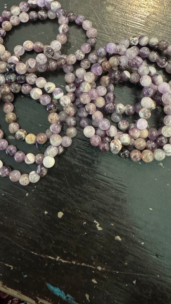 Amethyst Bracelet 8mm Round Beads
